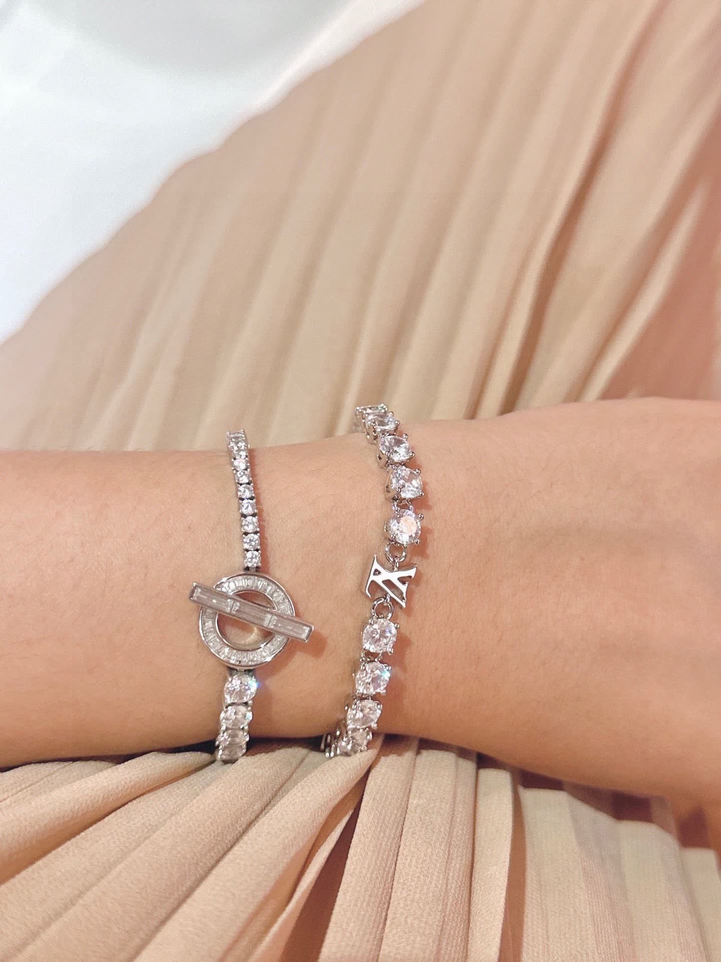 Louis Vuitton Silver Crystal Bracelet